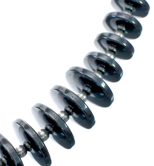 Hematite Genuine Sterling Silver Southwest Bead Necklace JX128477
